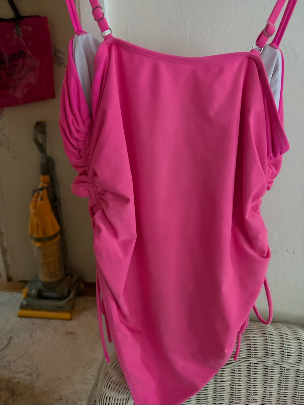 Pink Ruched One-Piece Swimsuit - Picture 4 of 4